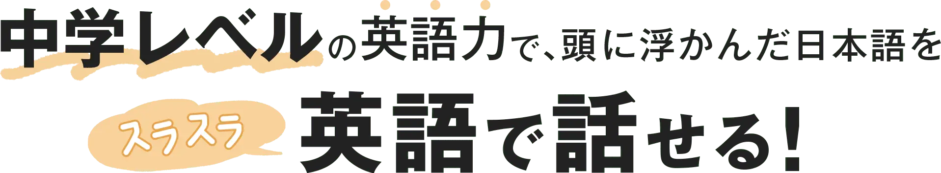 中学レベルの英語力で頭に浮かんだことを、スラスラ英語で話せる!